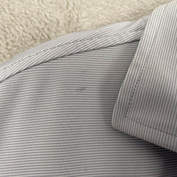 Foot Joy Men's Polo Shirt Tri-Color Striped Size Large Blue and White Casual - Picture 6 of 8